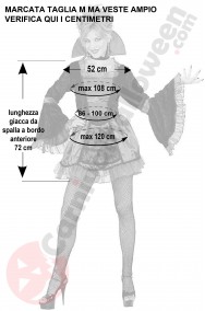 Misure costume vampira gotica taglia M