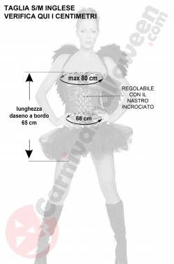 Misure costume halloween donna taglia S M da angelo nero