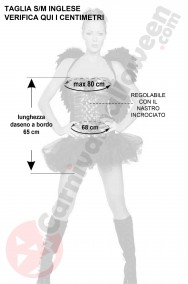 Misure costume halloween donna taglia S M da angelo nero