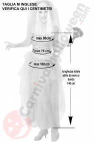 Misure costume Halloween taglia M sposa cadavere