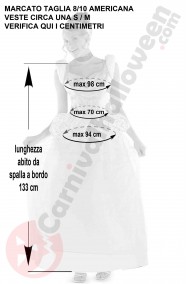 Misure del Costume di Cenerentola Disney originale taglia S M