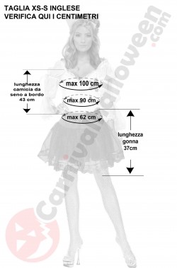 Misure del costume cosplay Hello Kitty taglia XS
