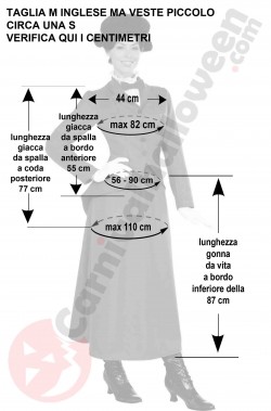 Misure del costume di Mary Poppins taglia M