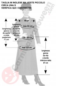 Misure del costume di Mary Poppins taglia M