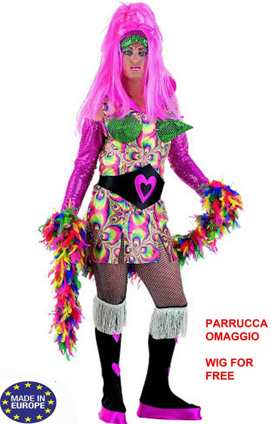 Costume da drag queen con parrucca omaggio