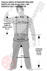 Misure costume di Halloween da uonmo taglia L mimo assassino