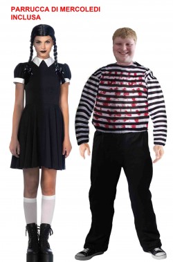 Coppia Halloween Pugsley e Mercoledì