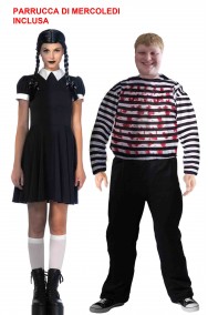 Coppia Halloween Pugsley e Mercoledì