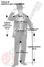Misure del costume del Baron Samedi Dia de Los Muertos uomo M