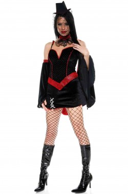 Vestito da Vampira Vedova nera dama gotica