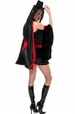 Costume Halloween donna da Vampira Vedova nera dama gotica