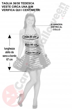 Misure costume di carnevale adulta da ape
