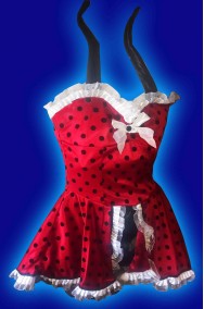 Vestito rosso a pois neri Lady Bug con pizzo