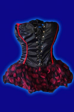 Abito donna corto nero con tutu'