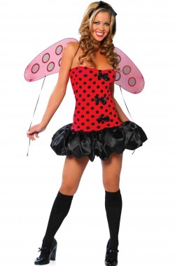 Costume di carnevale sexy coccinella gonna a palloncino