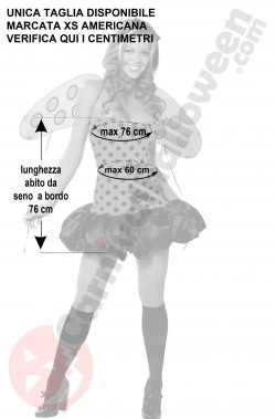 Misure del costume di carnevale sexy coccinella XS gonna a palloncino