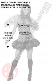 Misure del costume di carnevale sexy coccinella XS gonna a palloncino