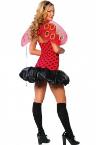 Vestito di carnevale donna sexy lady bug con gonna a palloncino
