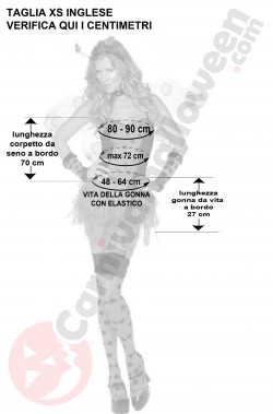 Misure costume da coccinella taglia XS rosso e nero