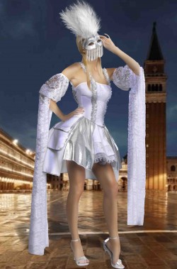 Costume del carnevale veneziano bianco in vendita