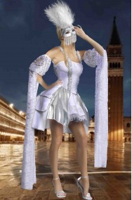 Costume del carnevale veneziano bianco in vendita