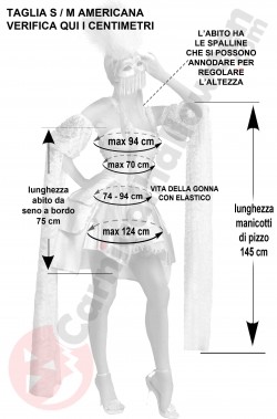 Misure del vestito di carnevale di Venezia taglia SM dama bianca bellissimo