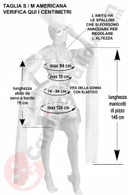 Misure del vestito di carnevale di Venezia taglia SM dama bianca bellissimo