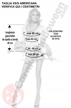 Misure costume Beyonce' sexy taglia XS S