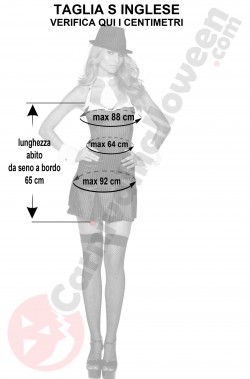 Misure vestito donna nero gessato a righine sottili taglia S