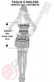 Misure vestito donna nero gessato a righine sottili taglia S