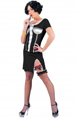 Costume di carnevale da donna Gangster anni 20 Nero gessato