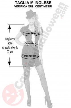 Misure vestito gessato da donna nero con righine taglia M