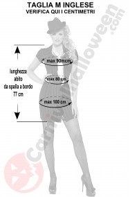 Misure vestito gessato da donna nero con righine taglia M