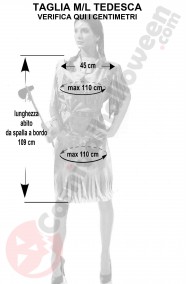 Misure vestito di carnevale da indiana taglia M L adulta