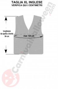 Misure della giacca senza maniche gilet cowboy nero XL