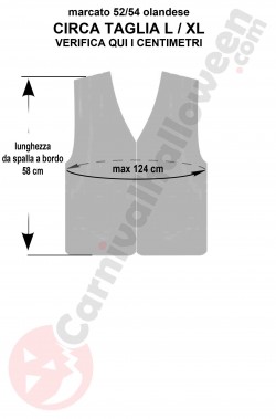 Misure gilet senza maniche nero taglia XL