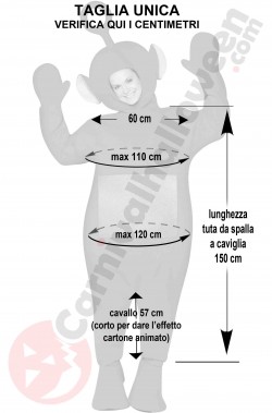 Misure del costume dei Teletubbies adulto rosso