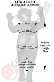 Misure del costume dei Teletubbies adulto rosso
