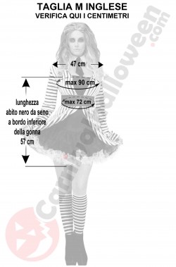 Misure del costume di Beetlejuice donna taglia M