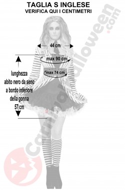 Misure del costume di Beetlejuice donna taglia S