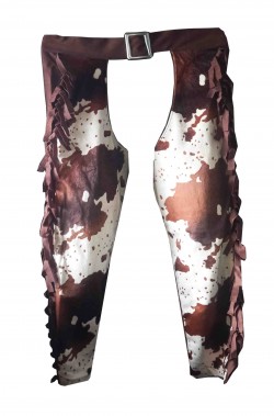 Pantaloni marroni pezzati da cowboy gambiere
