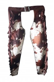 Pantaloni marroni pezzati da cowboy gambiere