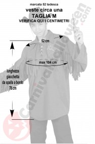 Misure giacca da cowboy con le frange taglia M