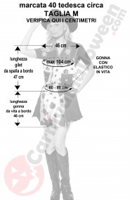 Misure costume cowgirl Calamity Jane pezzato taglia M