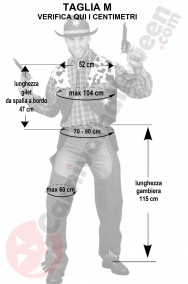 Misure costume cowboy da uomo sceriffo adulto pezzato taglia M