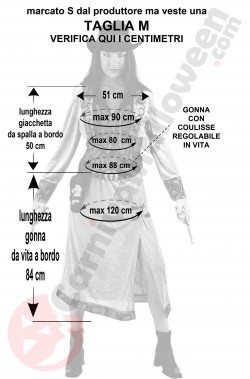 Misure costume cowgirl con gonna taglia M