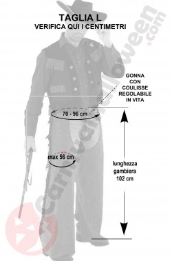 Misure pantaloni da cowboy gambiere chaps gringo taglia L