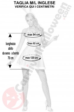 Misure costume donna sexy coniglietta taglia grande