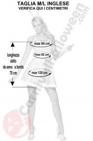 Misure costume donna sexy coniglietta taglia grande