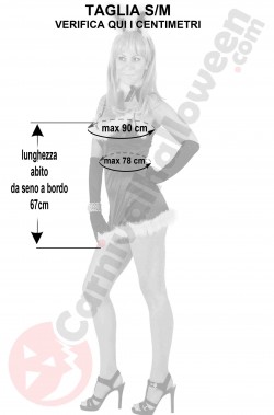 Misure del costume da coniglietta di playboy taglia SM